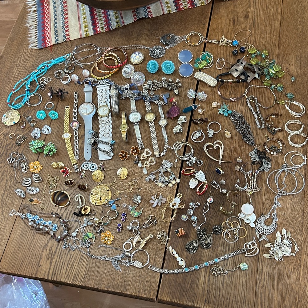 Assorted Jewelry Collection Lot - Necklaces, Watches, Earrings, Rings & More